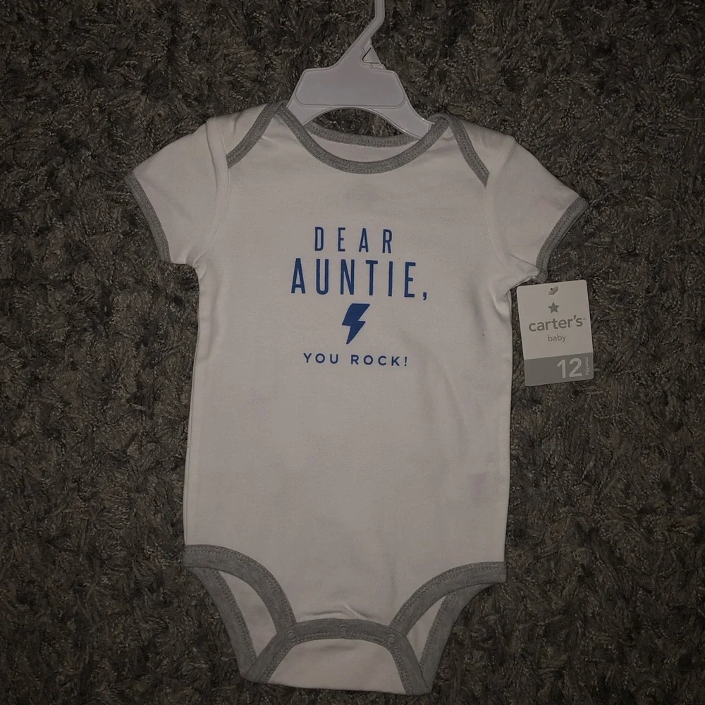 Carter’s Auntie Onesie, 12 Months, New With Tags